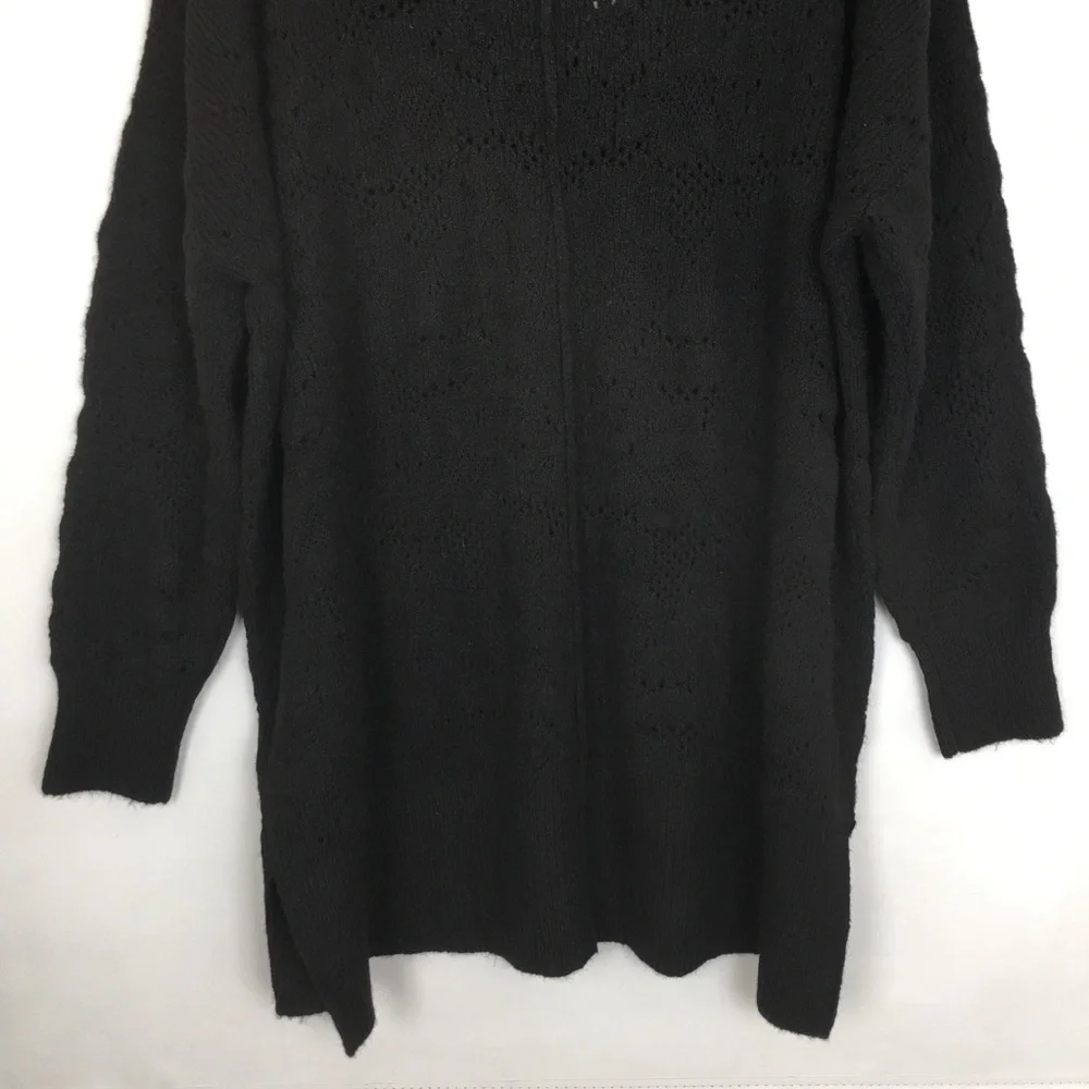 Free People Intimately Free Slouchy Oversized Sweater V-neck Black Wool Blend